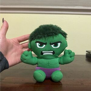 Hulk Marvel Benie Babies Ty Plush figure 8” Stuffed Animal Green Purple 7”